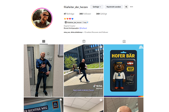 Auszug aus Huberts Instagram Profil