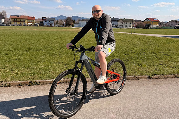 Hubert mit seinem Jobbike